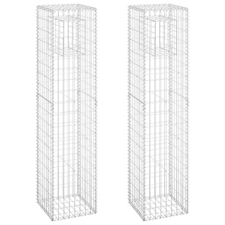 Set stalpi tip cos gabion vidaXL, 2 buc., 40x40x180 cm, fier 21.15 kg 151265