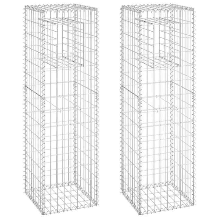 Set stalpi tip cos gabion vidaXL, 2 buc., 40x40x140 cm, fier 17.4 kg 151263
