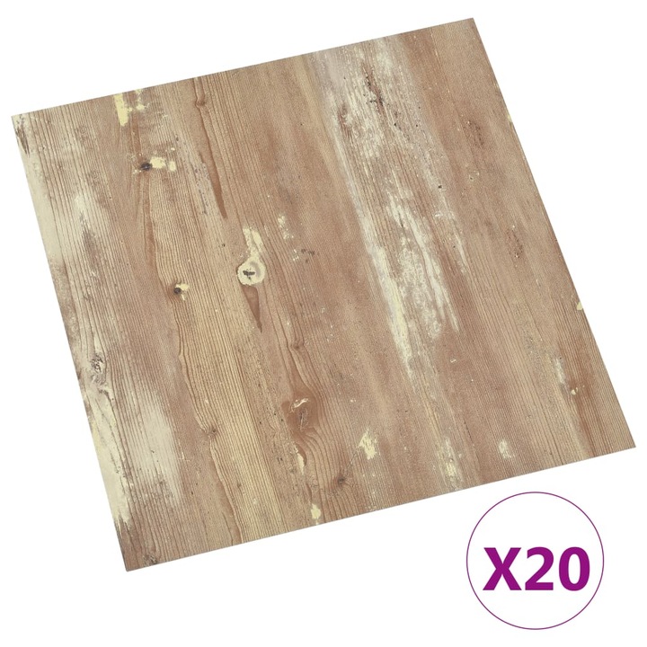 vidaXL 20 db barna öntapadó PVC padlólap 1,86 m² 330128