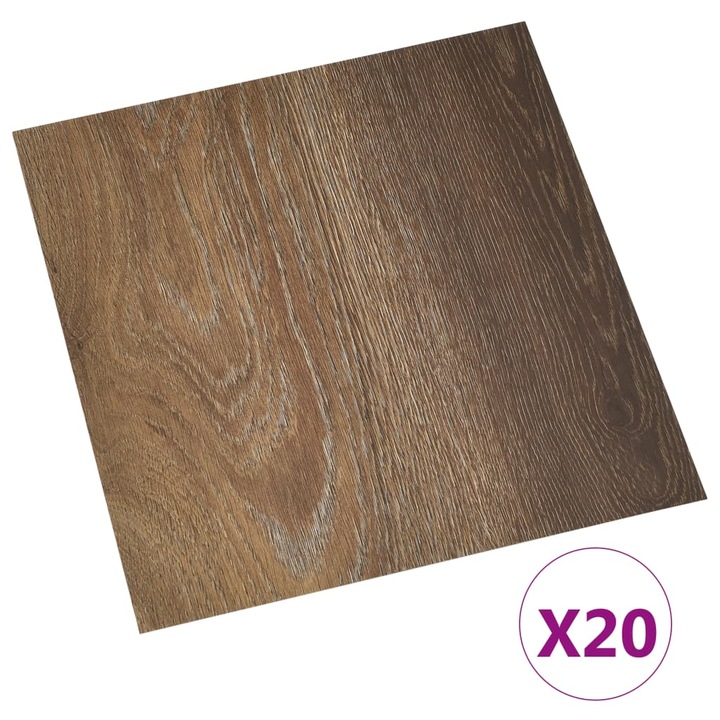 vidaXL 20 db barna öntapadó PVC padlólap 1,86 m² 330125