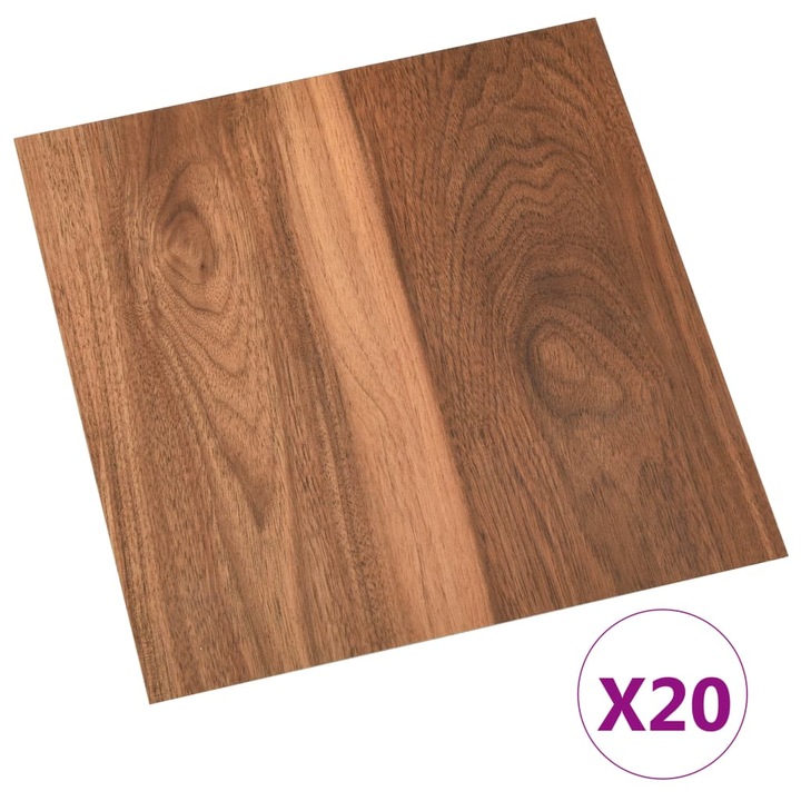 vidaXL 20 db barna öntapadó PVC padlólap 1,86 m² 330137
