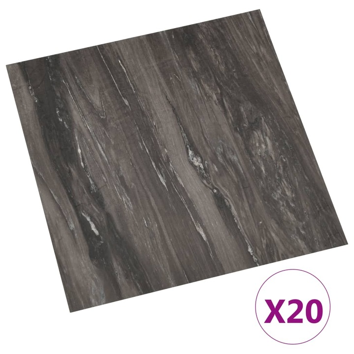 vidaXL 20 db sötétszürke öntapadó PVC padlólap 1,86 m² 330138