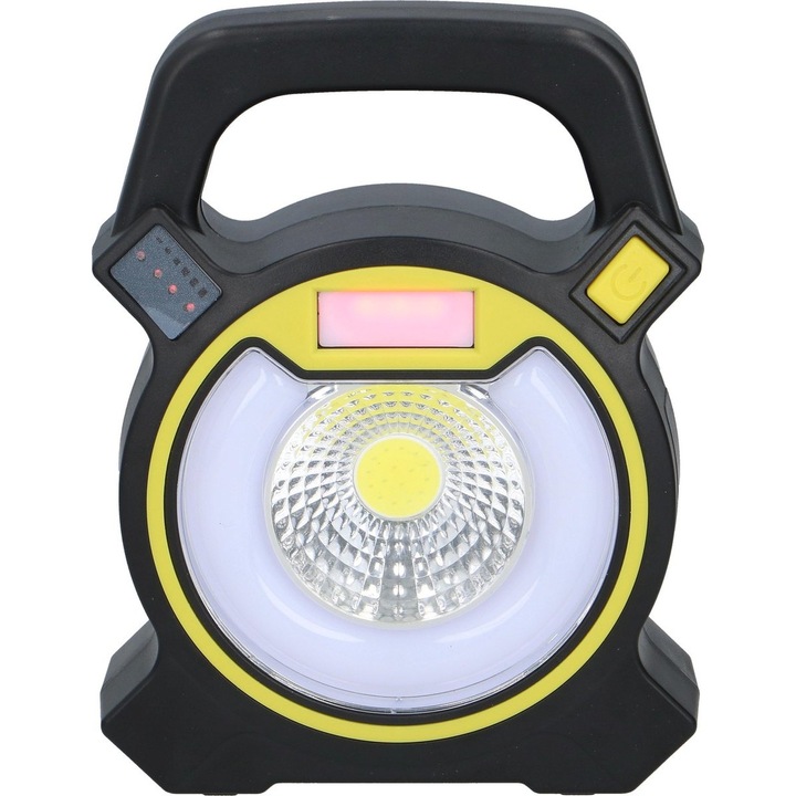 Dunlop LED-es munkalámpa fogantyúval, 250 lumen, 3xAA, fekete/sárga