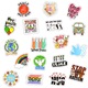 Set Stickere 50 bucati Waterproof Peace And Love pentru skateboard, bicicleta, frigider, geamantan, moto