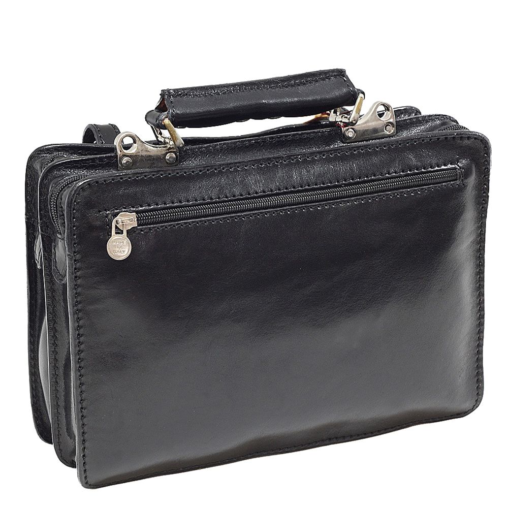 Geanta de barbati, piele naturala vachetta, suporturi pentru stilou, portcarduri, port laptop 13”, L4506