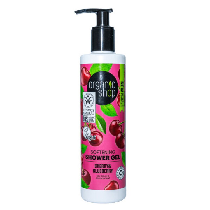 Organic Shop tusfürdő, Softening, cseresznye és áfonya, 280ml