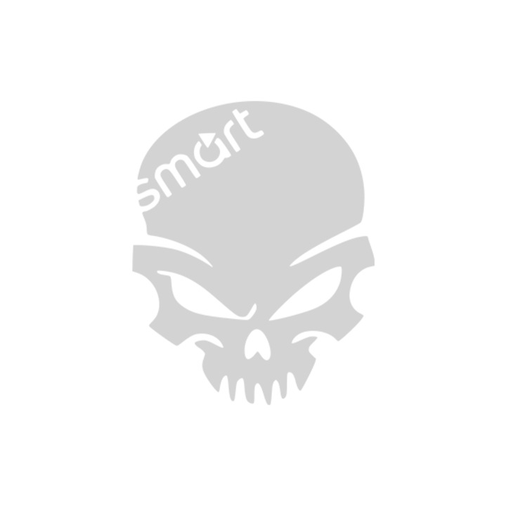 Sticker auto ''Cap de mort smart'', 13x10 cm, Alb