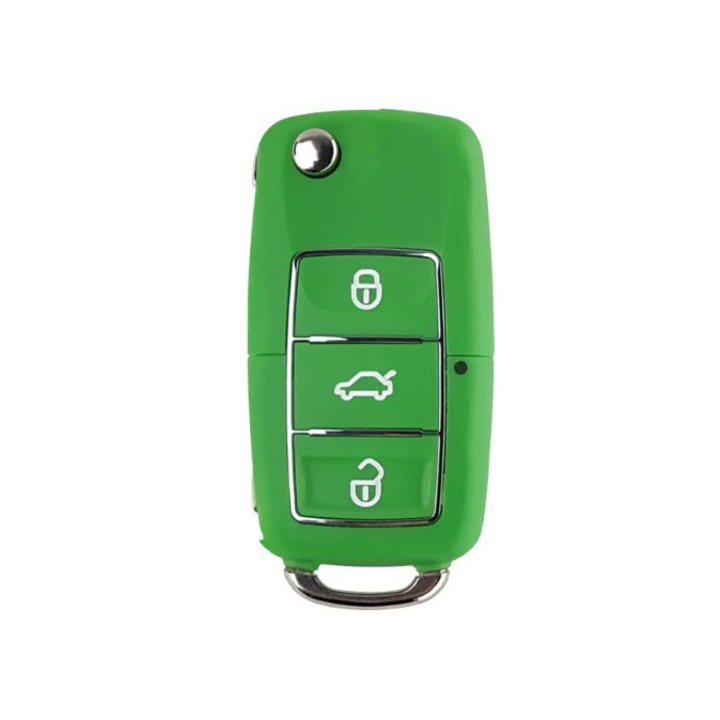 Carcasa cheie pentru Volkswagen Jetta Golf Passat Beetle Polo Bora Sharan Skoda Seat, verde, 3 butoane
