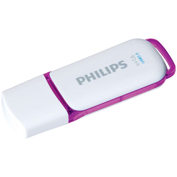 Philips USB 3.0 64GB Snow Edition pendrive, fehér/lila