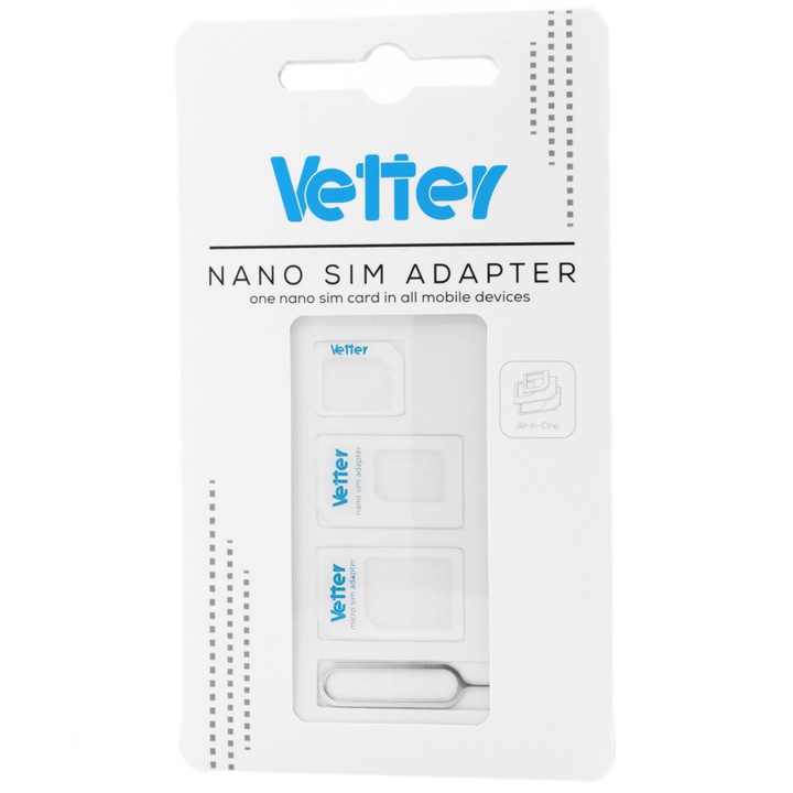 Адаптер Nano SIM Vetter All in One 2nd gen за Micro SIM, standard SIM