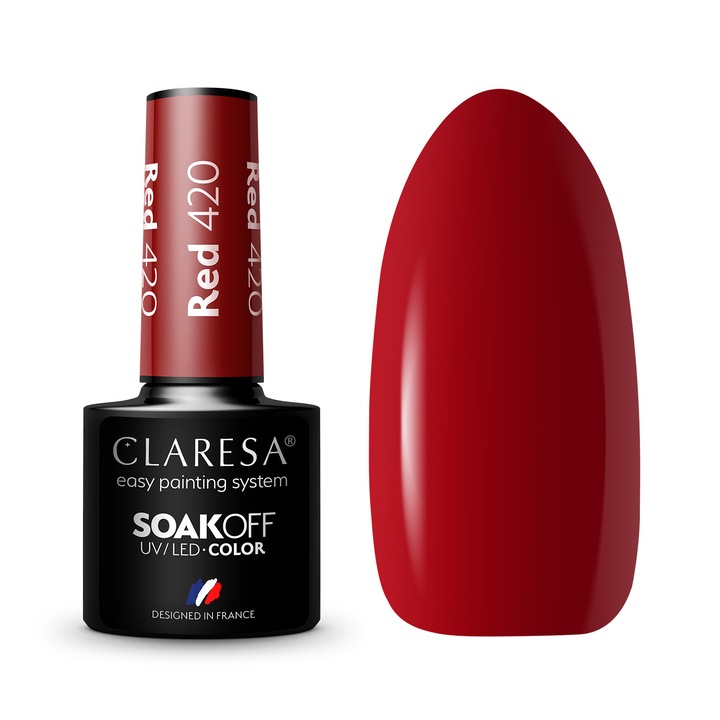 Oja semipermanenta Claresa, Soak Off, Red 420, 5 ml