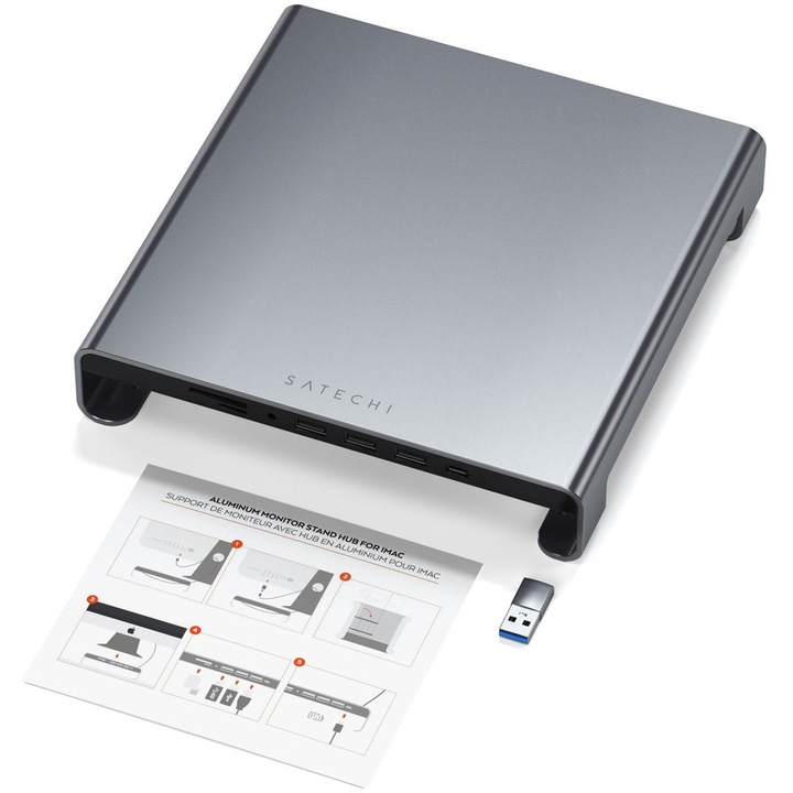 Stand si Hub USB-C Satechi pentru iMac, Gri spatial