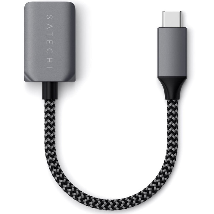 Cablu adaptor USB-C to USB 3.0 Satechi, Gri spatial