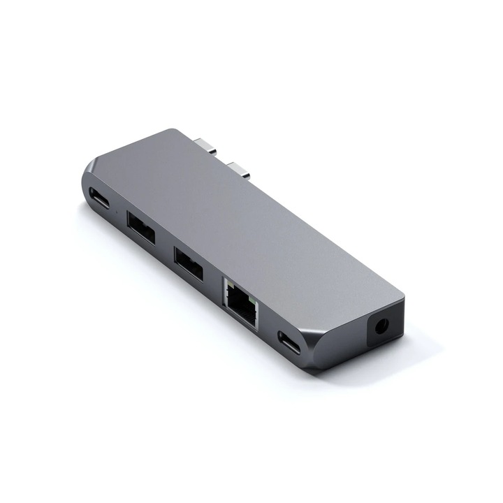 Satechi Aluminium Pro Hub Mini, 1xUSB4 96W, 2 x USB-A 3.0, 1xEthernet, 1xUSB-C, 1xAudio, Űrszürke