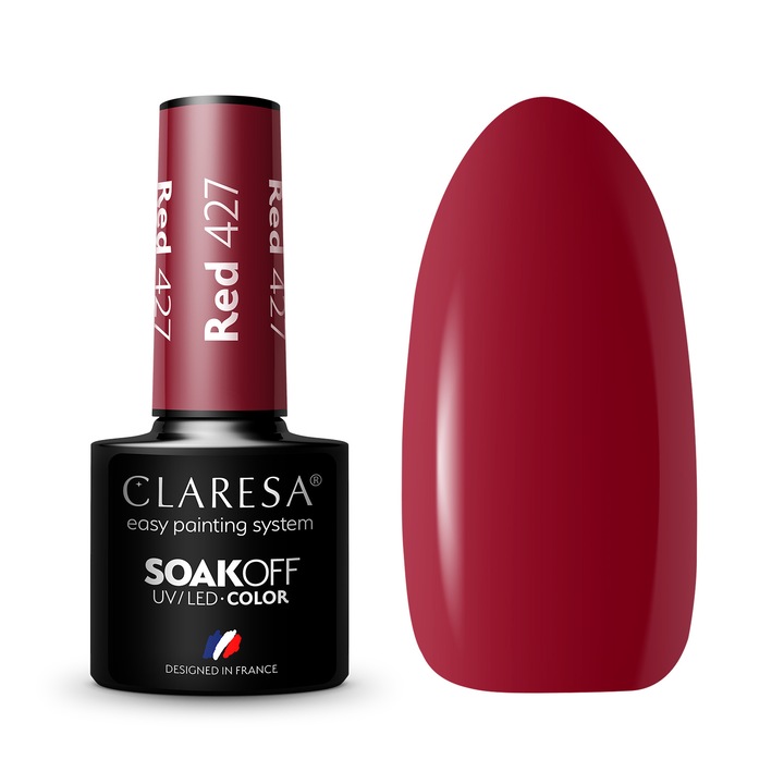 Oja semipermanenta Claresa, Soak Off, Red 427, 5 ml