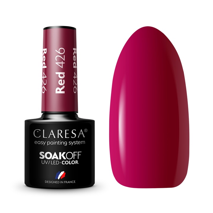 Oja semipermanenta Claresa, Soak Off, Red 426, 5 ml
