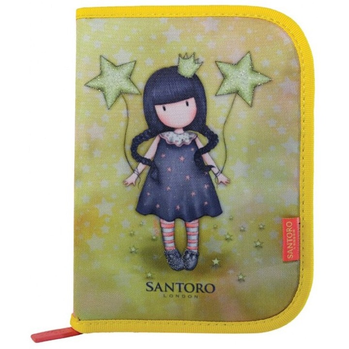 Ученически несесер Gorjuss My Own Universe, Светложълт/Розов,14 x 5 x 21 см