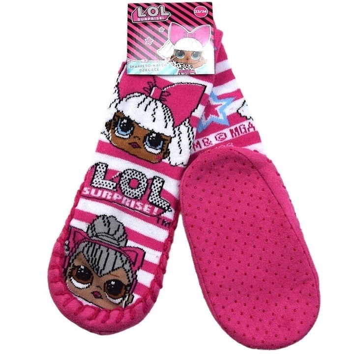 Mocasini, 75% bumbac, LOL Surprise!, roz