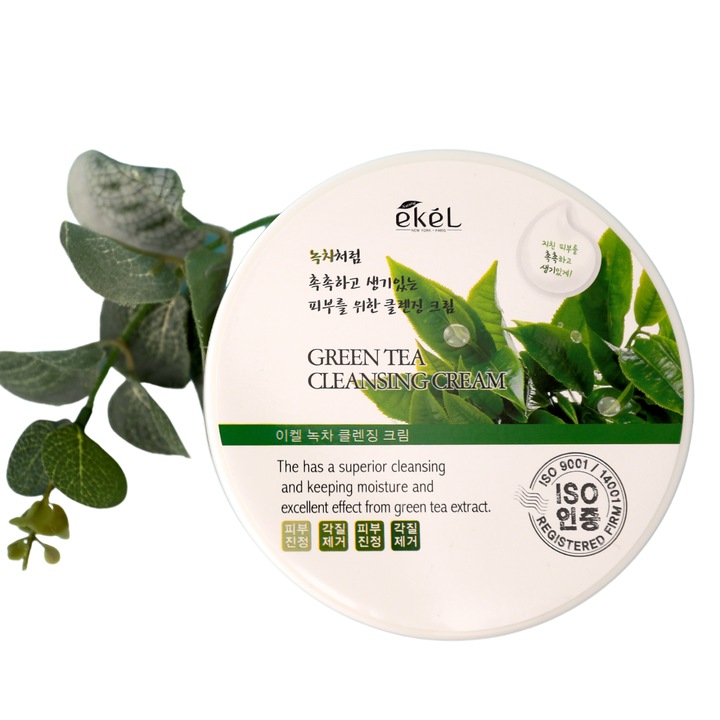 Crema de curatare pentru fata, cu ceai verde, Ekel 300gr