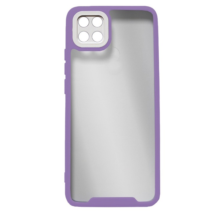 Husa cu bumper TPU pentru Realme C21, Protectie Camera, Super Slim, Mov