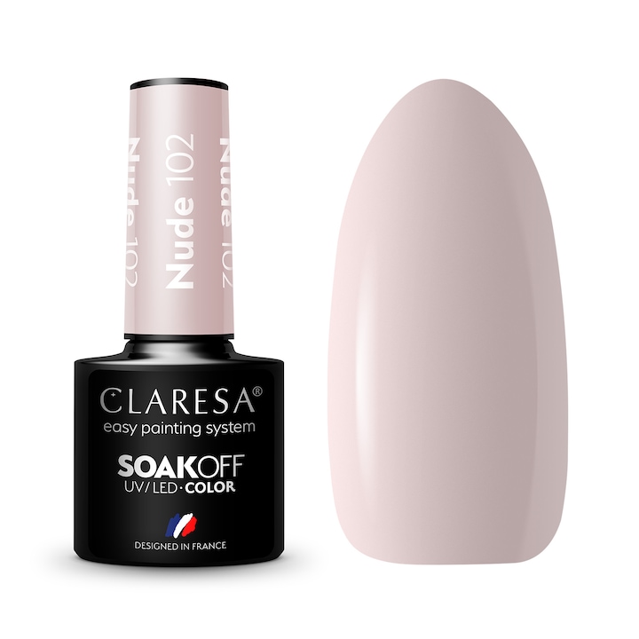 Oja semipermanenta Claresa, Soak Off, Nude 102, 5 ml