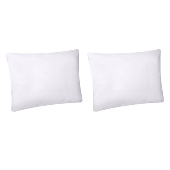 Set format din 2 perne pentru dormit, pentru copii, albe, 62 x 42 cm