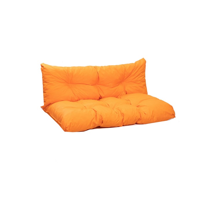 Set perne decorative, Old garden, Pentru mobilier paleti, perna sezut 120 x 50cm, Perna spate 120 x 40cm, Portocaliu