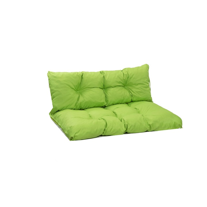 Set perne decorative, Old garden, Pentru mobilier paleti, perna sezut 120 x 50cm, Perna spate 120 x 40cm, Verde deschis