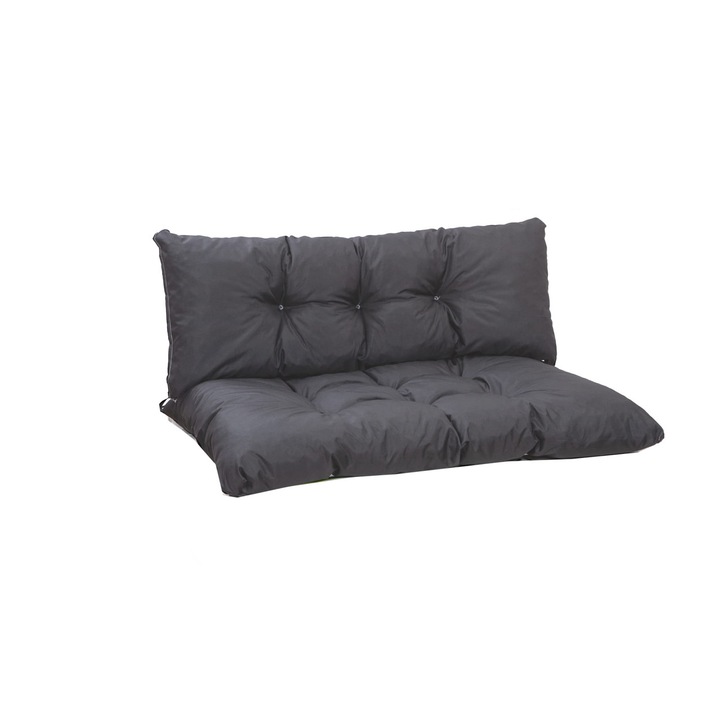 Set perne decorative, Old garden, Pentru mobilier paleti, perna sezut 120 x 50cm, Perna spate 120 x 40cm, Gri