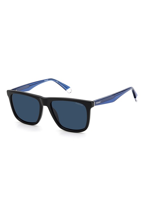 Polaroid, Квадратни слънчеви очила с лого, Черен, 55-17-150 Standard