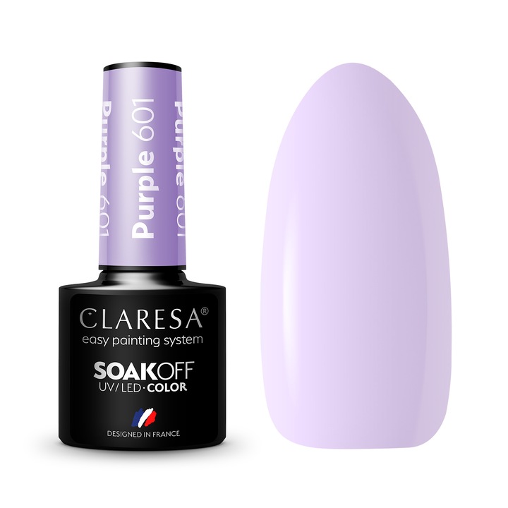 Oja semipermanenta Claresa, Soak Off, Purple 601, 5 ml