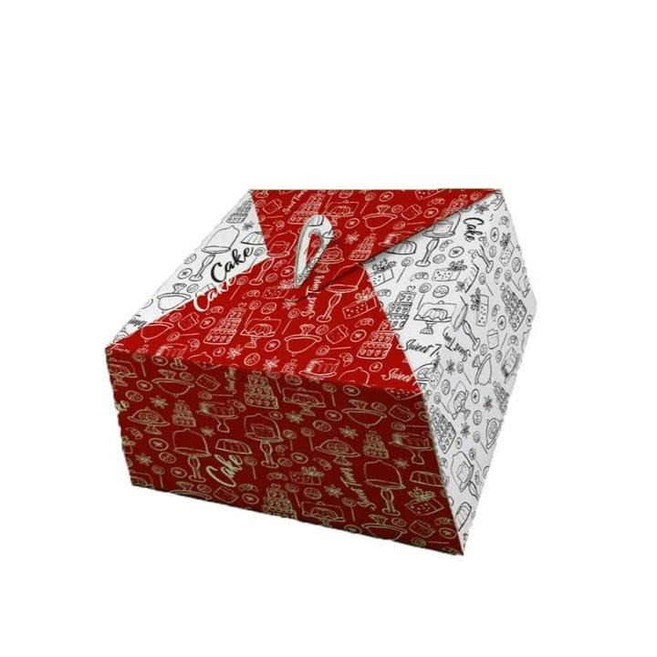 Set 25 Cutii Tort CT2, Imprimate, 270x270x145 mm, Carton Alb