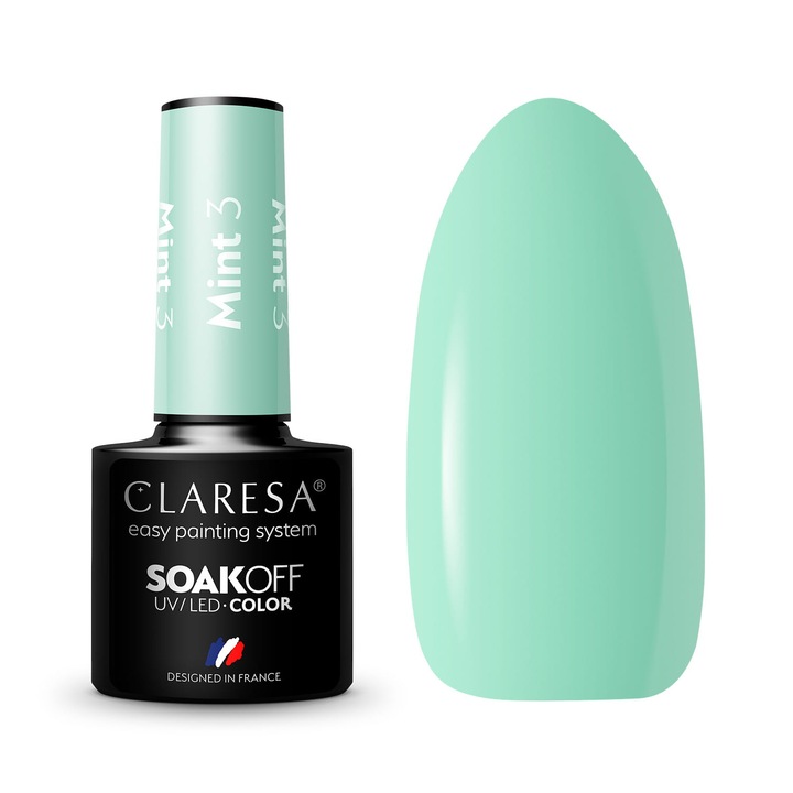 Oja semipermanenta Claresa, Soak Off, Mint 3, 5g