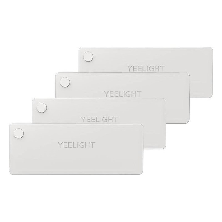 Комплект 4 лампи за чекмедже Yeelight LED YLCTD001-4, Сензор за движение, 0.15W, 15 лумена, Топла светлина (2700K), Зареждане USB-C, 300 mAh, 6.8 см