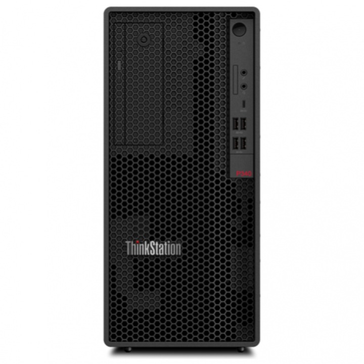 Настолен компютър Lenovo ThinkStation P350 Tower Desktop System, Intel Core i7-11700K, RAM 32GB, SSD 2 x 256gb raid, nVidia quadro T1000 4GB, gddr6, Windows 10 Pro