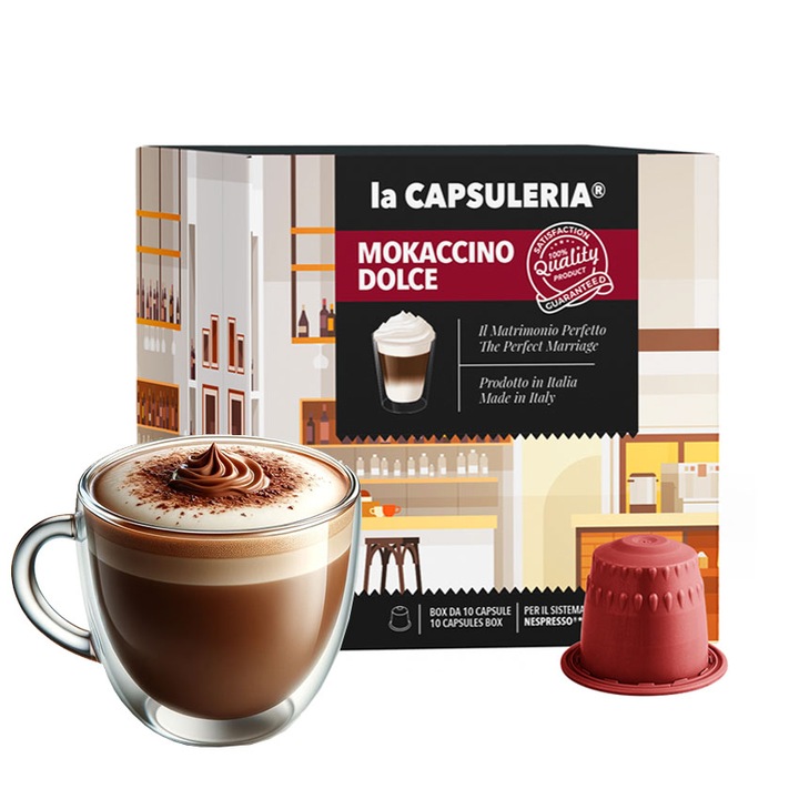 Mokaccino, 10 capsule compatibile Nespresso, La Capsuleria