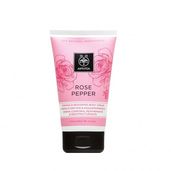 Crema de corp cu trandafir si piper, cu efect de fermitate si detoxifiere, Apivita, 150 ml