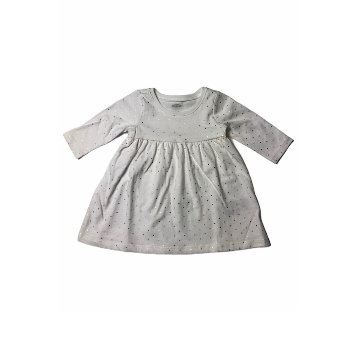 Детска рокля с дълъг ръкав, Old Navy, Бяла, 0-3 месеца