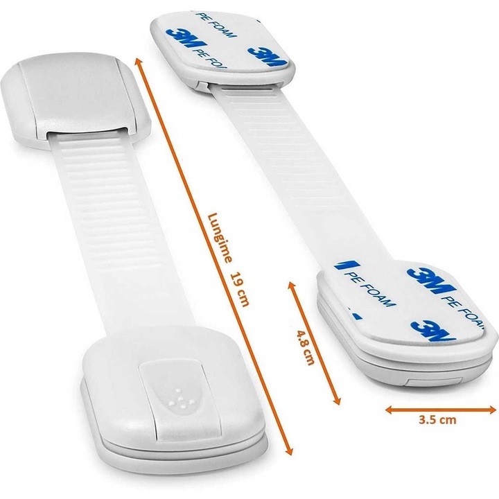 Комплект от 10 регулируеми многофункционални системи за безопасност 19 см, Bambinice, Бял
