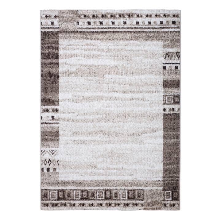 Covor modern, Cortinatex, Polipropilena, 200x300 cm, Bej/Maro