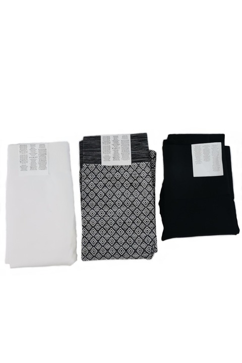Set 3 perechi colanti trei-sferturi, Gri/Alb/Negru, Avon, Marimea XXS 32-34