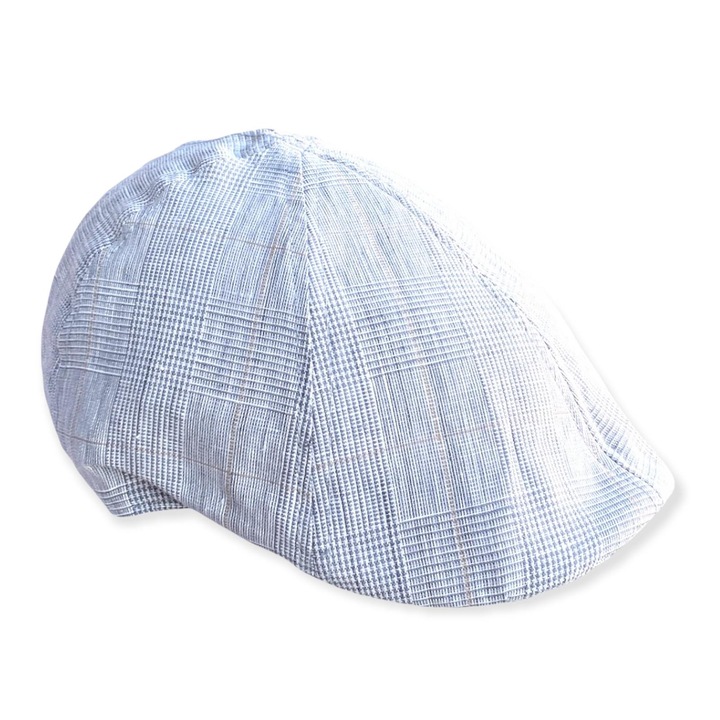 Férfi kockás szövet gatsby sapka, 3178941, szürke, Szürke