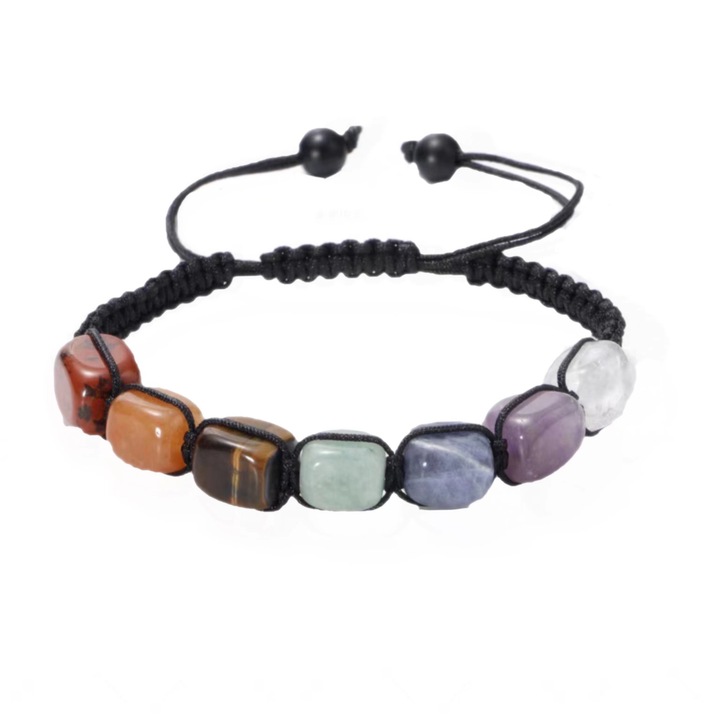 Bratara din pietre naturale, reglabil, Colorful