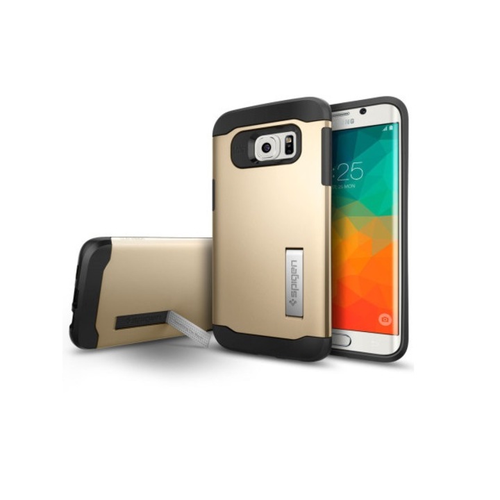 Калъф Spigen Slim Armor Samsung Galaxy S6 Edge Plus - шампанско злато