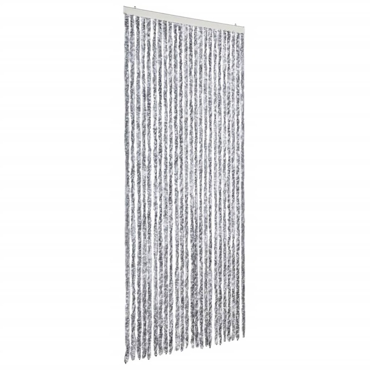Perdea pentru insecte vidaXL, alb si gri, 100x220 cm, Chenille