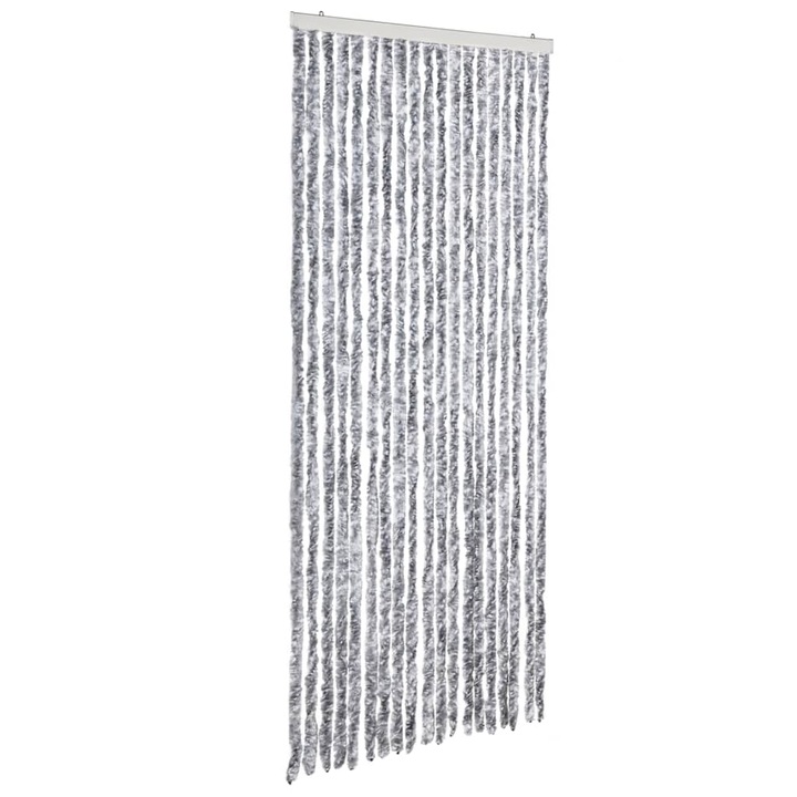 Perdea pentru insecte vidaXL, alb si gri, 56x185 cm, Chenille