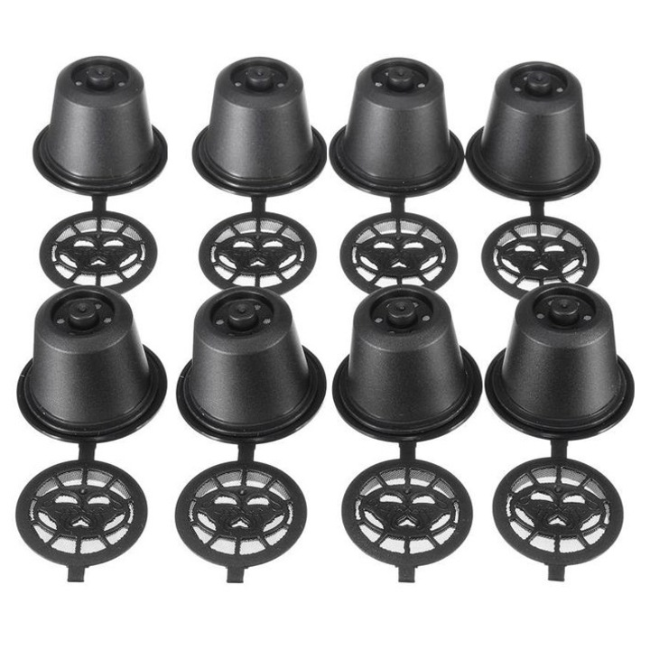 5 броя капсули за многократна употреба за кафемашина Nespresso, LRTM, черни