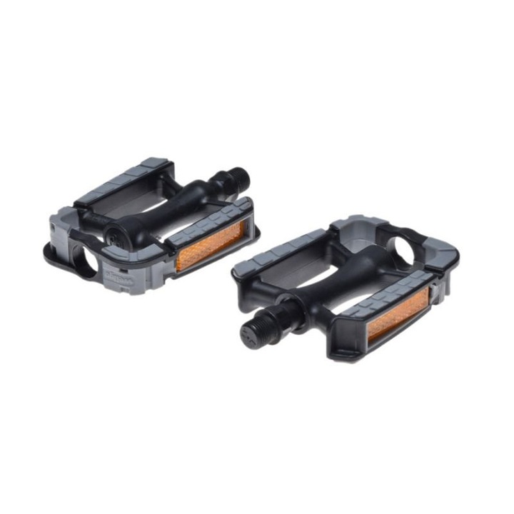 Set 2 pedale Wellgo din plastic antiderapant, pentru bicicleta, filet 9/16, culoare negru