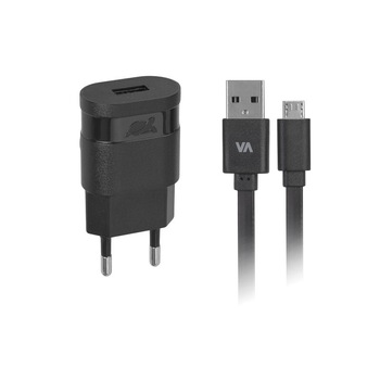 Incarcator retea Rivacase, AC 1USB x 1A +cablu microUSB, negru VA 4111 BD1 Incarcator retea Rivacase, AC 1USB x 1A +cablu microUSB, negru VA 4111 BD1