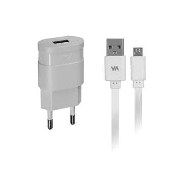 Incarcator retea Rivacase, AC 1USB x 1A +cablu microUSB, alb VA 4111 WD1 Incarcator retea Rivacase, AC 1USB x 1A +cablu microUSB, alb VA 4111 WD1